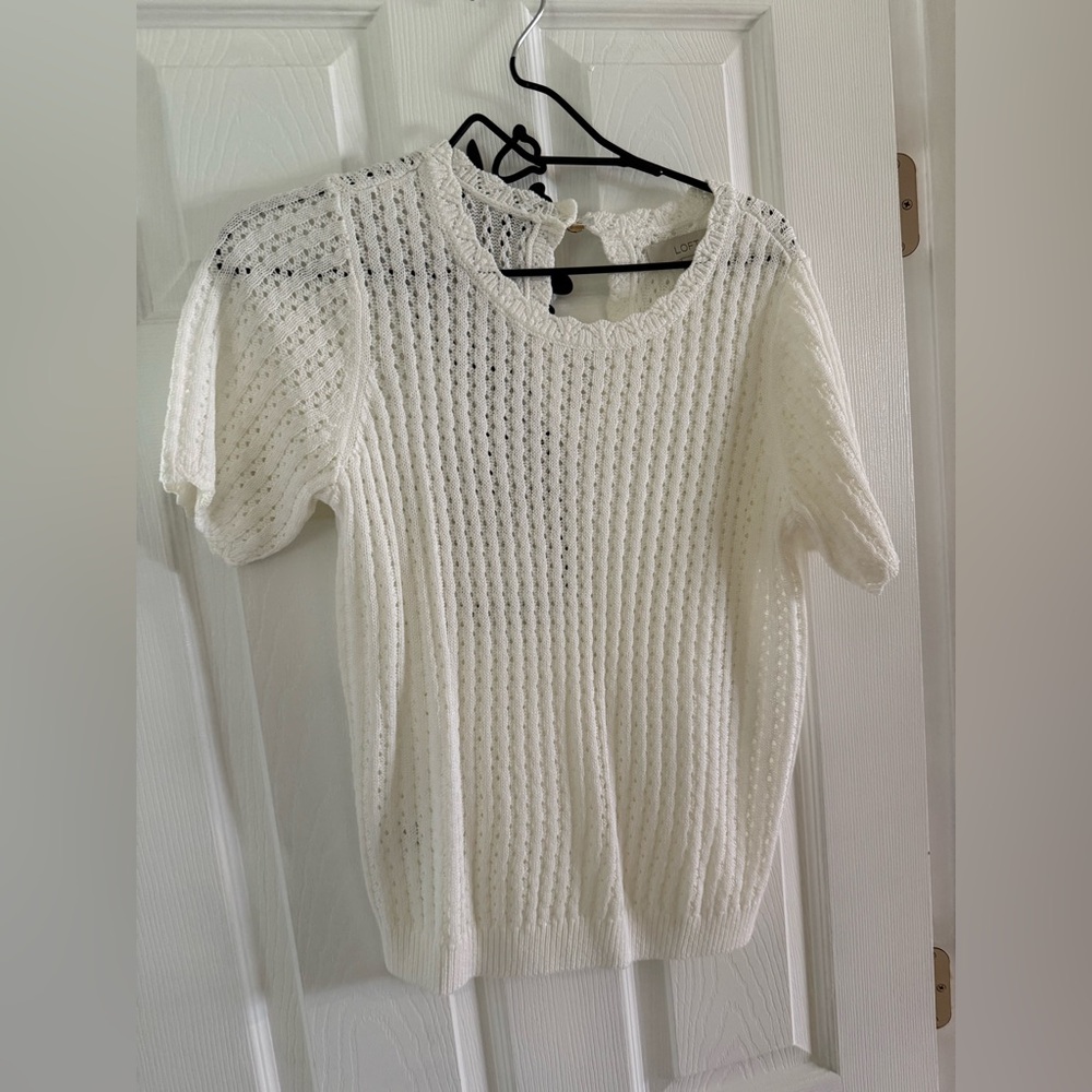 LOFT White Short Sleeve Top